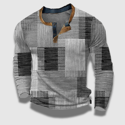 Maglia classica da uomo con mezza zip multicolore