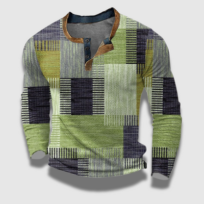 Maglia classica da uomo con mezza zip multicolore