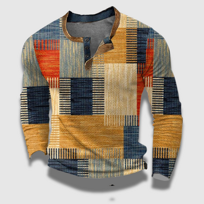 Maglia classica da uomo con mezza zip multicolore