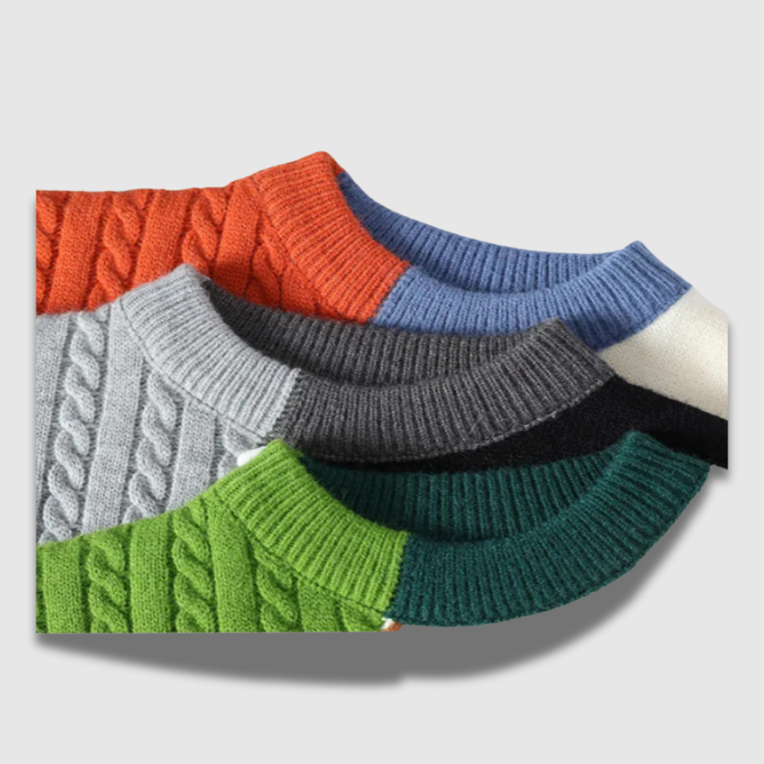 Maglia da uomo elegante con scollo rotondo e motivo colorato