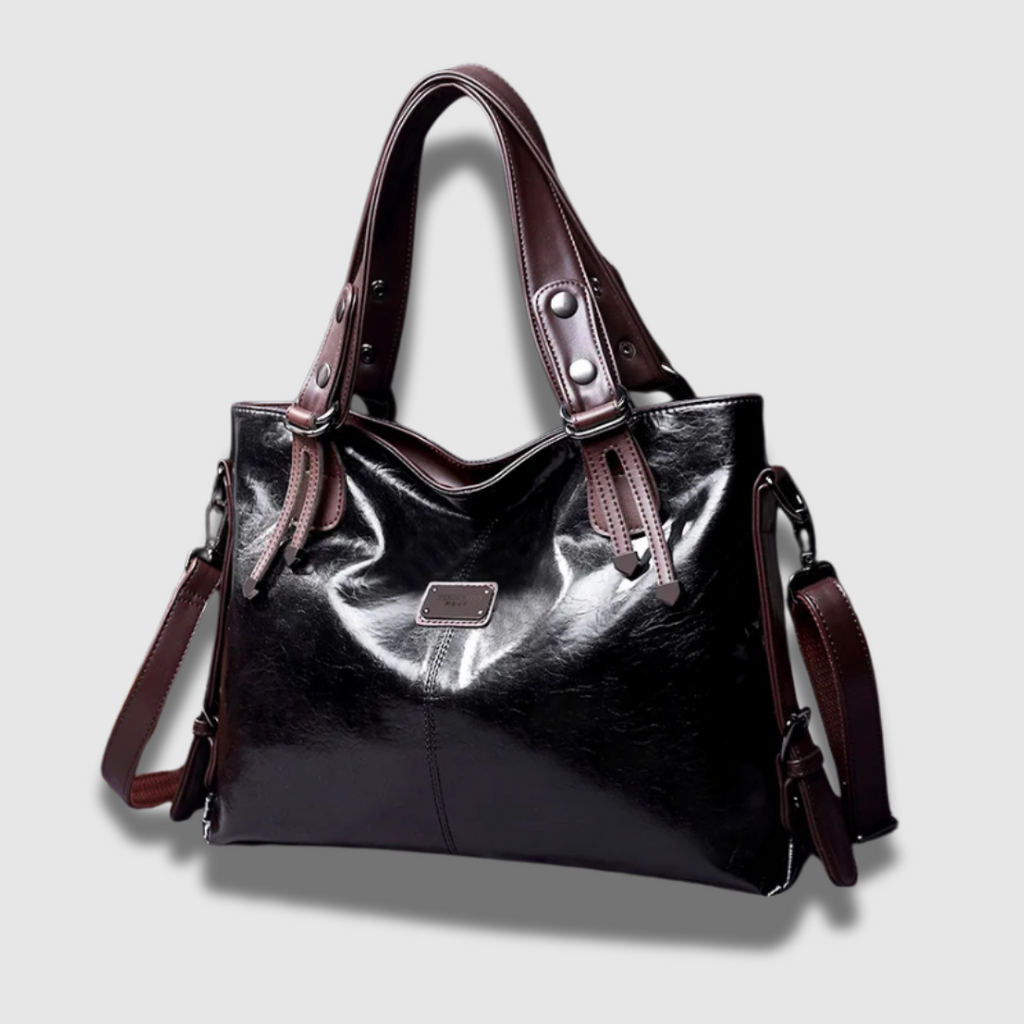 Sofisticata borsa elegante in pelle lucida di prima qualità