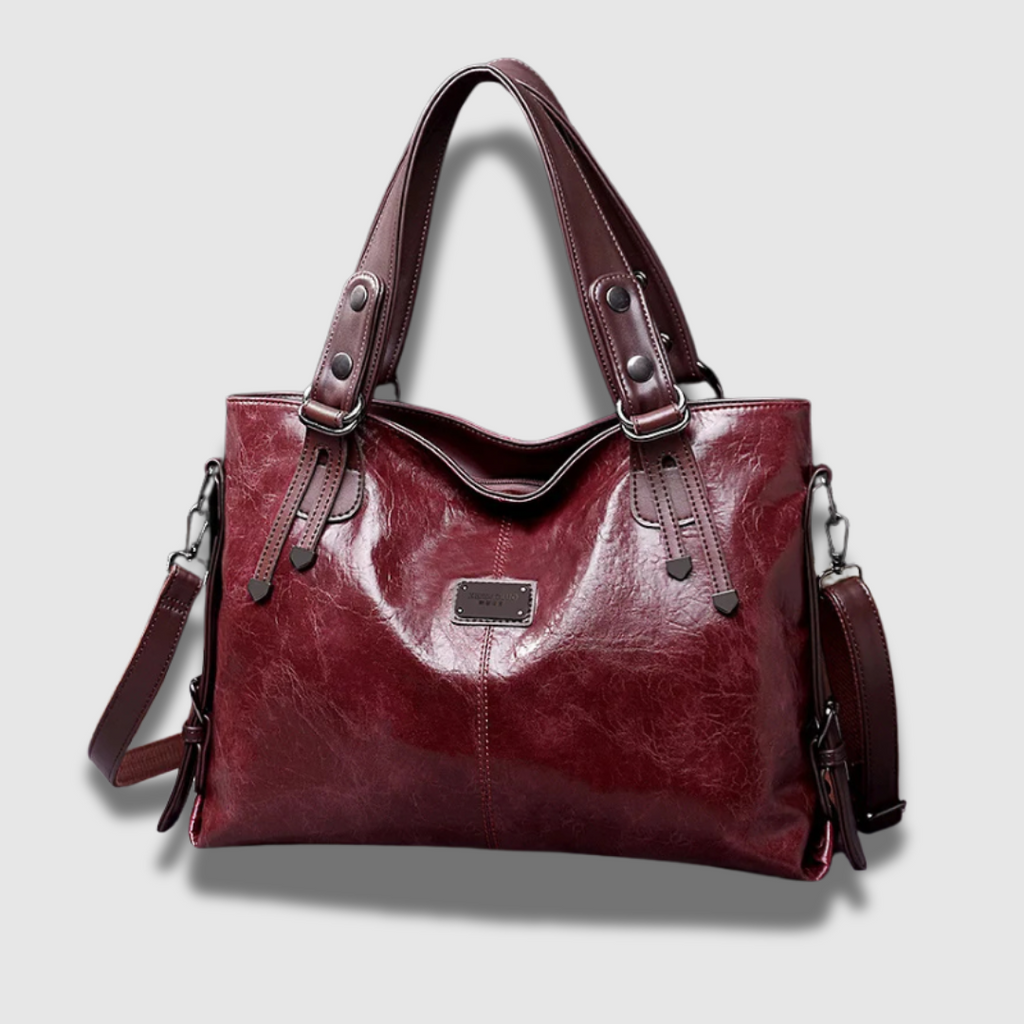 Sofisticata borsa elegante in pelle lucida di prima qualità