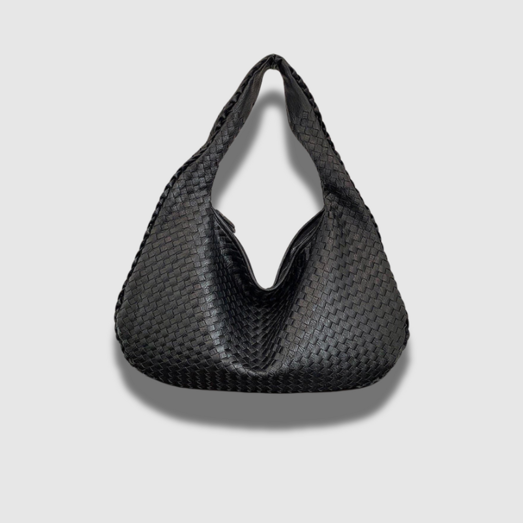Borsa a tracolla chic in pelle intrecciata senza tempo con finiture di lusso