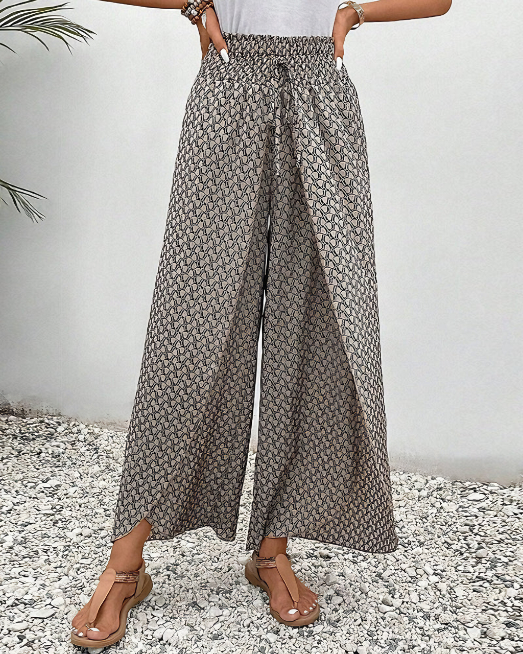 Pantaloni larghi da donna dalla vestibilità rilassata – Modello casual a vita alta