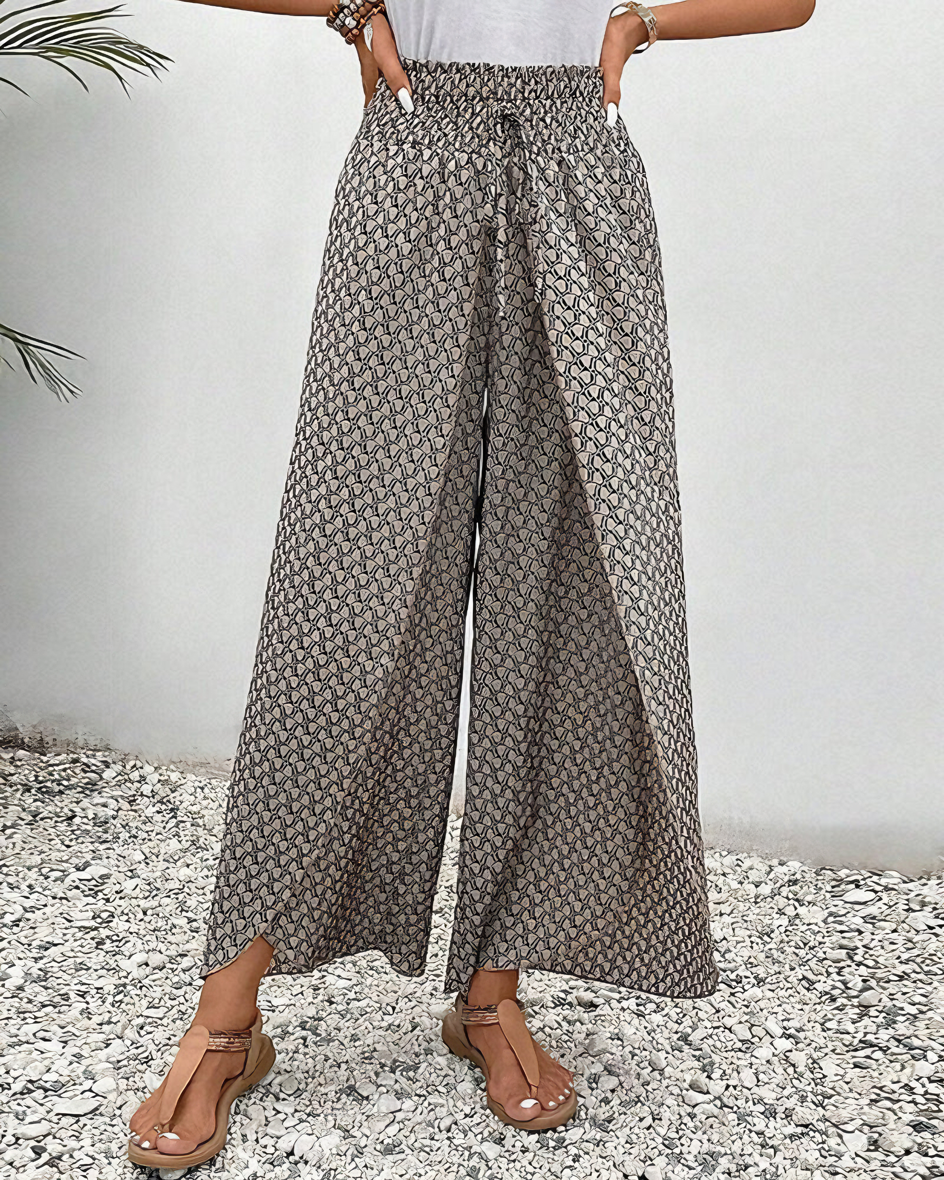 Pantaloni larghi da donna dalla vestibilità rilassata – Modello casual a vita alta