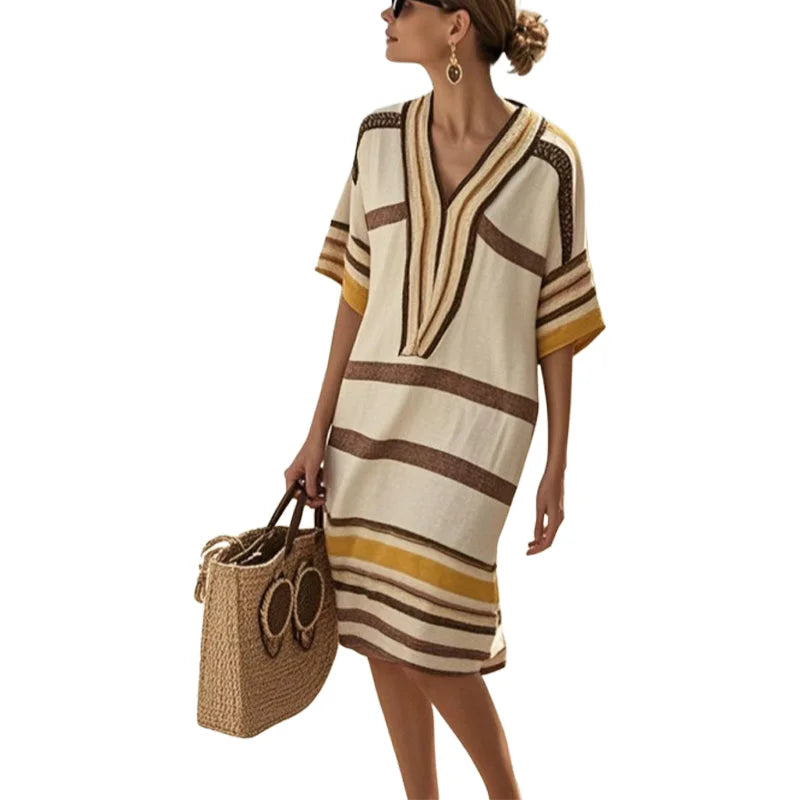 Abito a righe fluente da donna - Eleganza casual