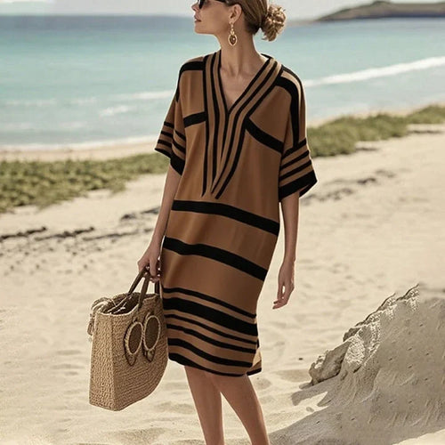 Abito a righe fluente da donna - Eleganza casual