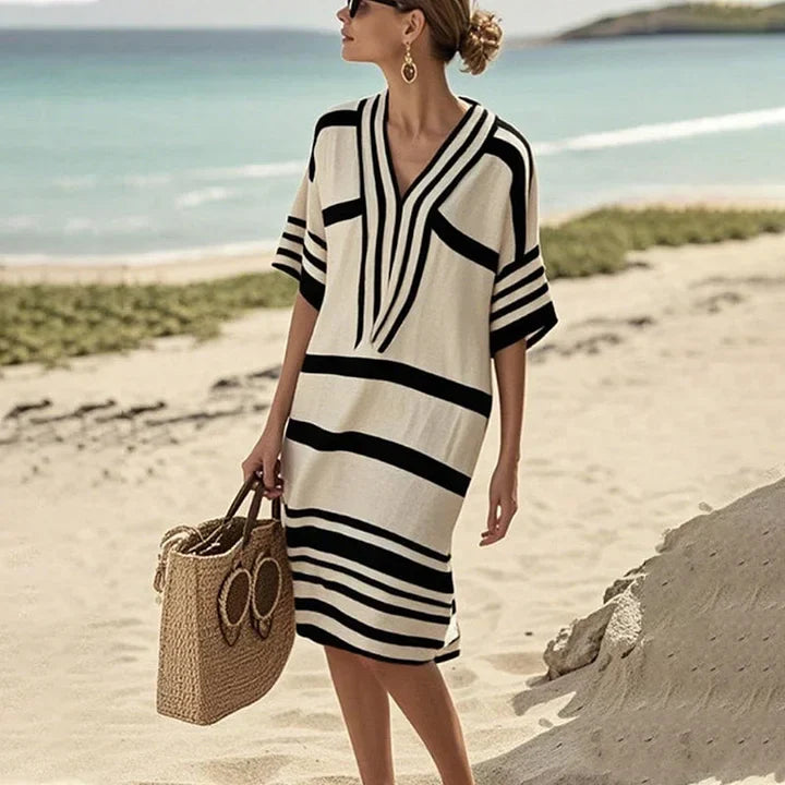 Abito a righe fluente da donna - Eleganza casual