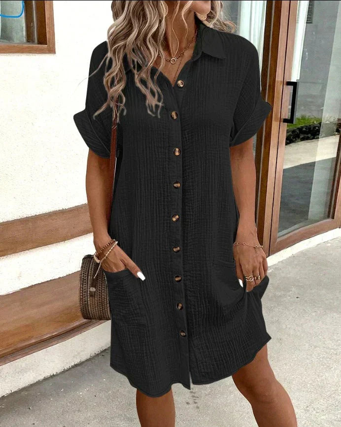 Vestito camicia casual confortevole da donna