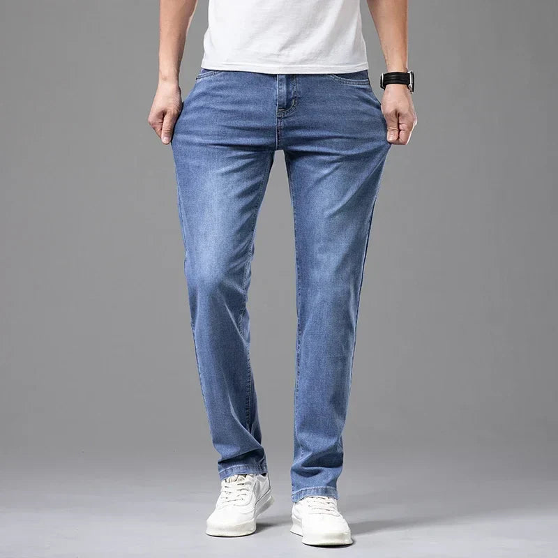 Uomo premium resistenti taglio dritto aderente Jeans – Denim pantaloni