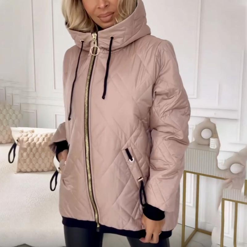 Parka da donna elegante con cappuccio e cerniera - Giacca comoda