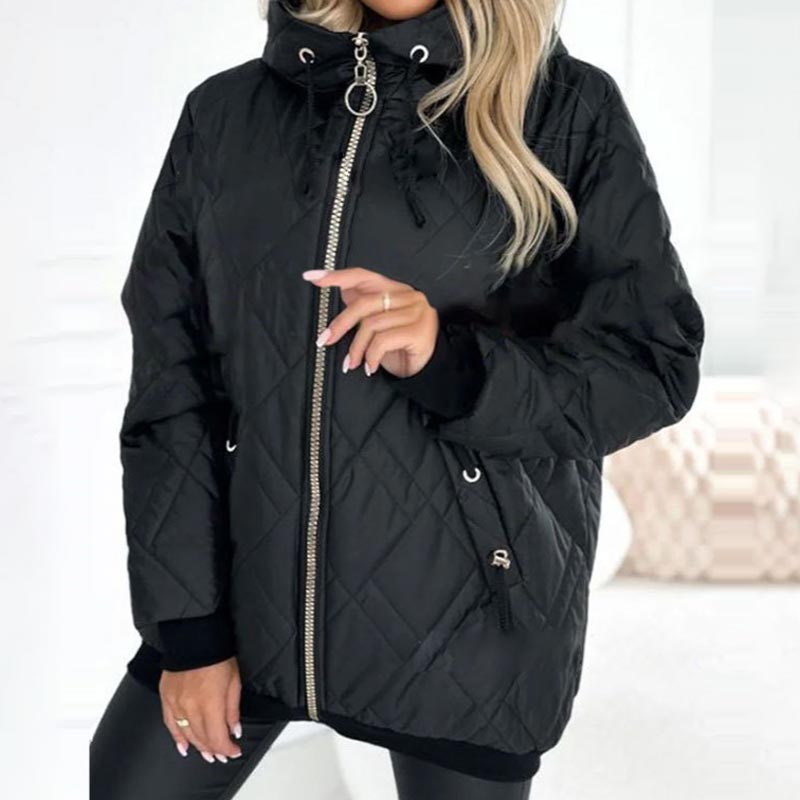 Parka da donna elegante con cappuccio e cerniera - Giacca comoda