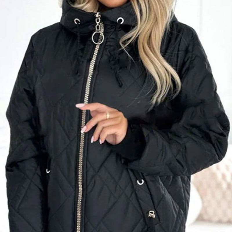 Parka da donna elegante con cappuccio e cerniera - Giacca comoda
