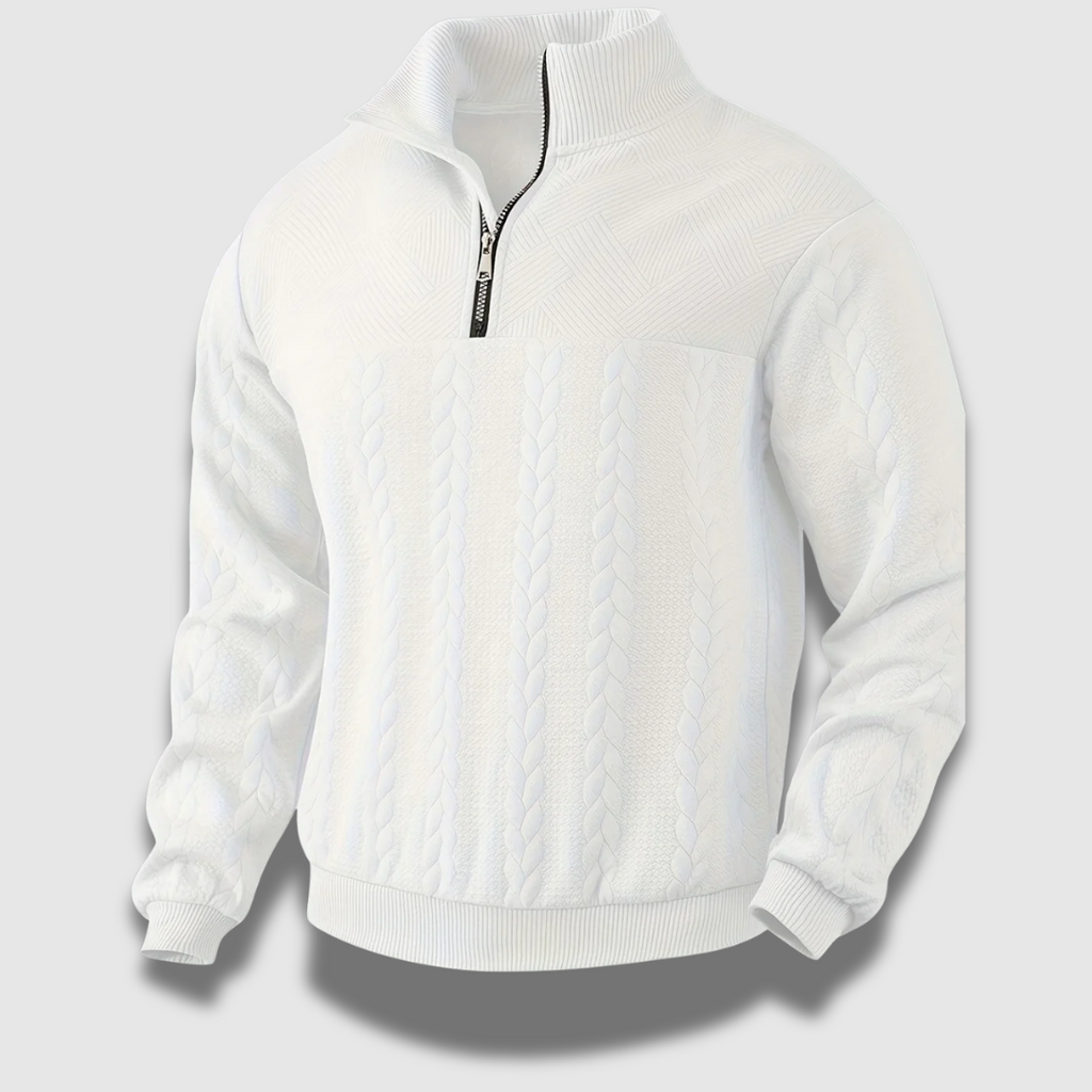 Maglione a maglia con zip Classic Premium Vintage da uomo