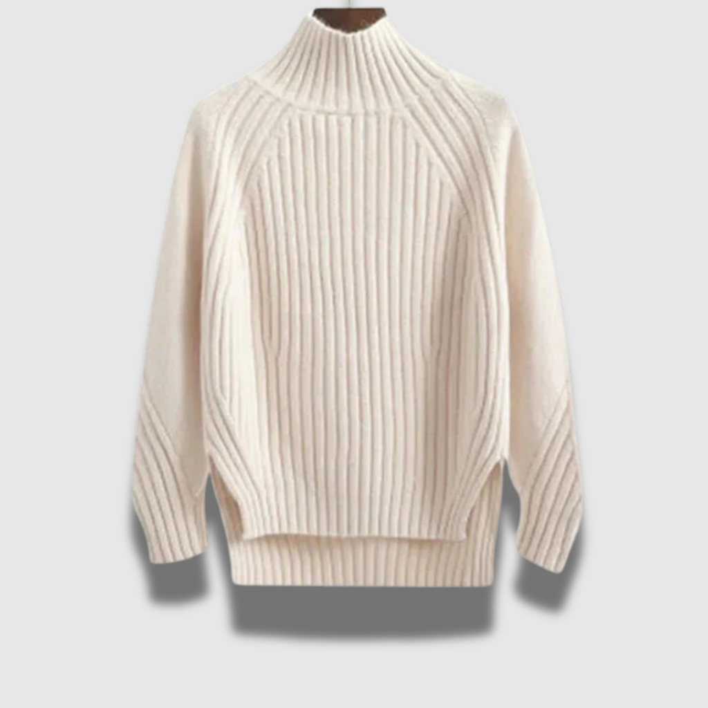 Maglione dolcevita donna Premium a coste, morbido e caldo