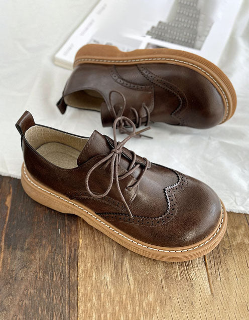 Scarpe Oxford da donna con punta quadrata larga