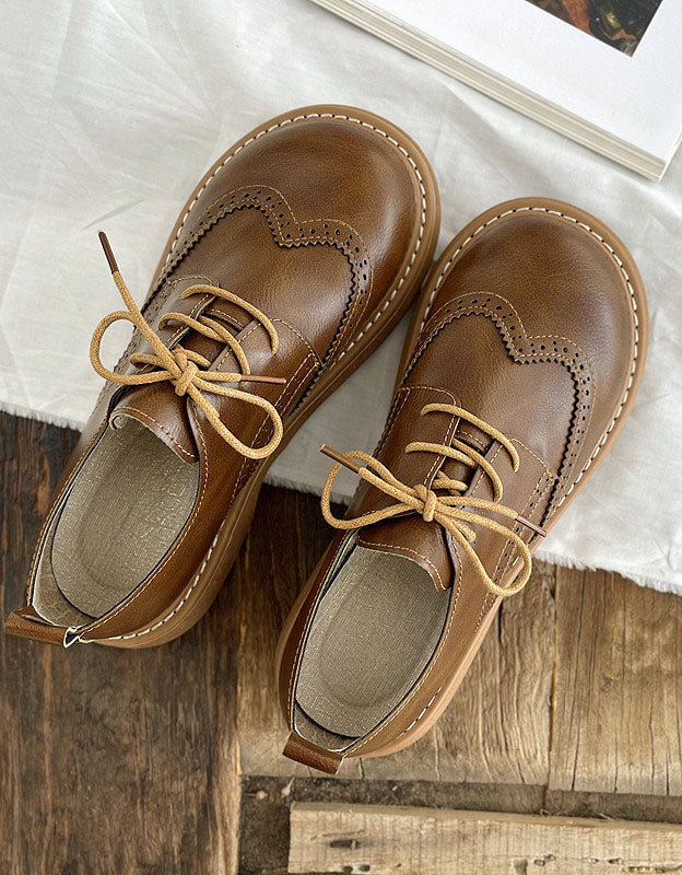 Scarpe Oxford da donna con punta quadrata larga