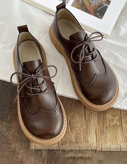 Scarpe Oxford da donna con punta quadrata larga