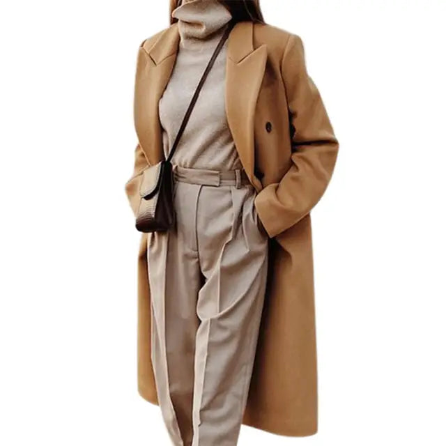 Elegante cappotto di lana per donna