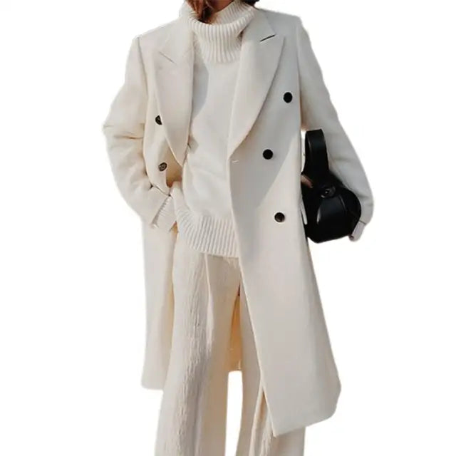 Elegante cappotto di lana per donna