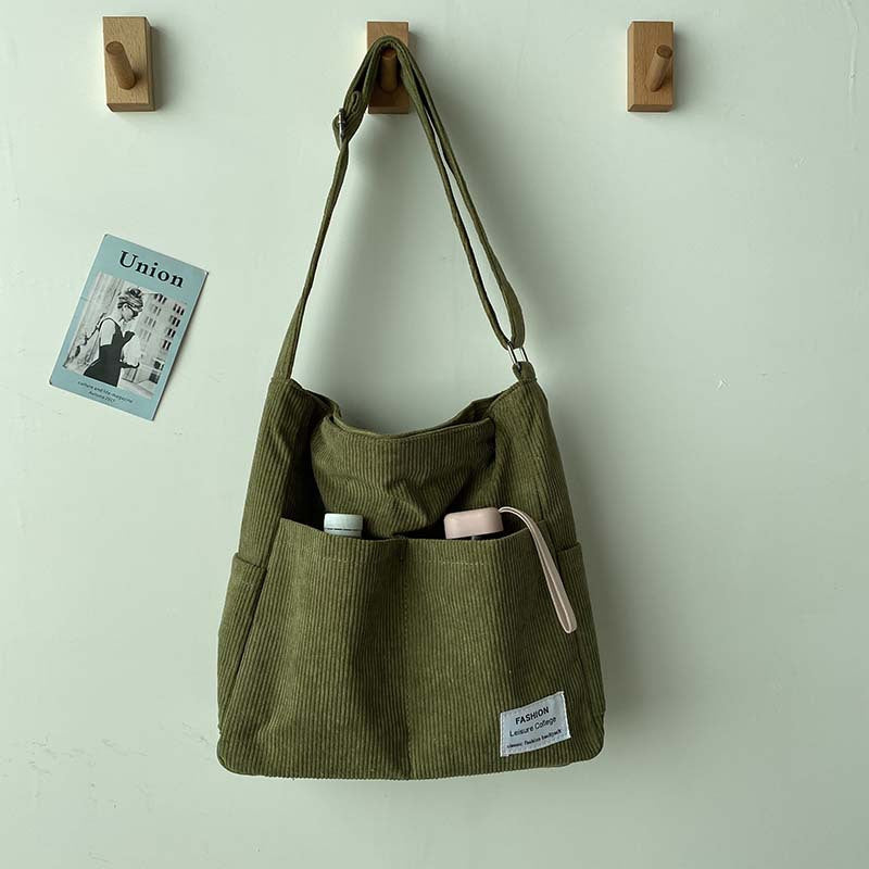 Borsa a tracolla in velluto a coste