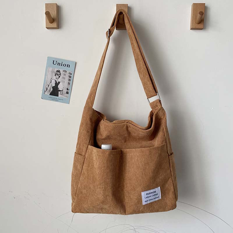 Borsa a tracolla in velluto a coste