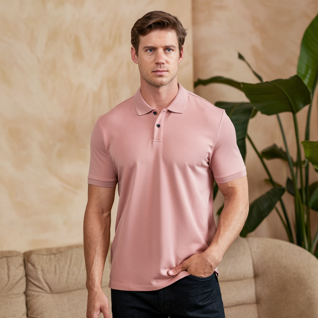 Polo in seta leggera Premium da uomo