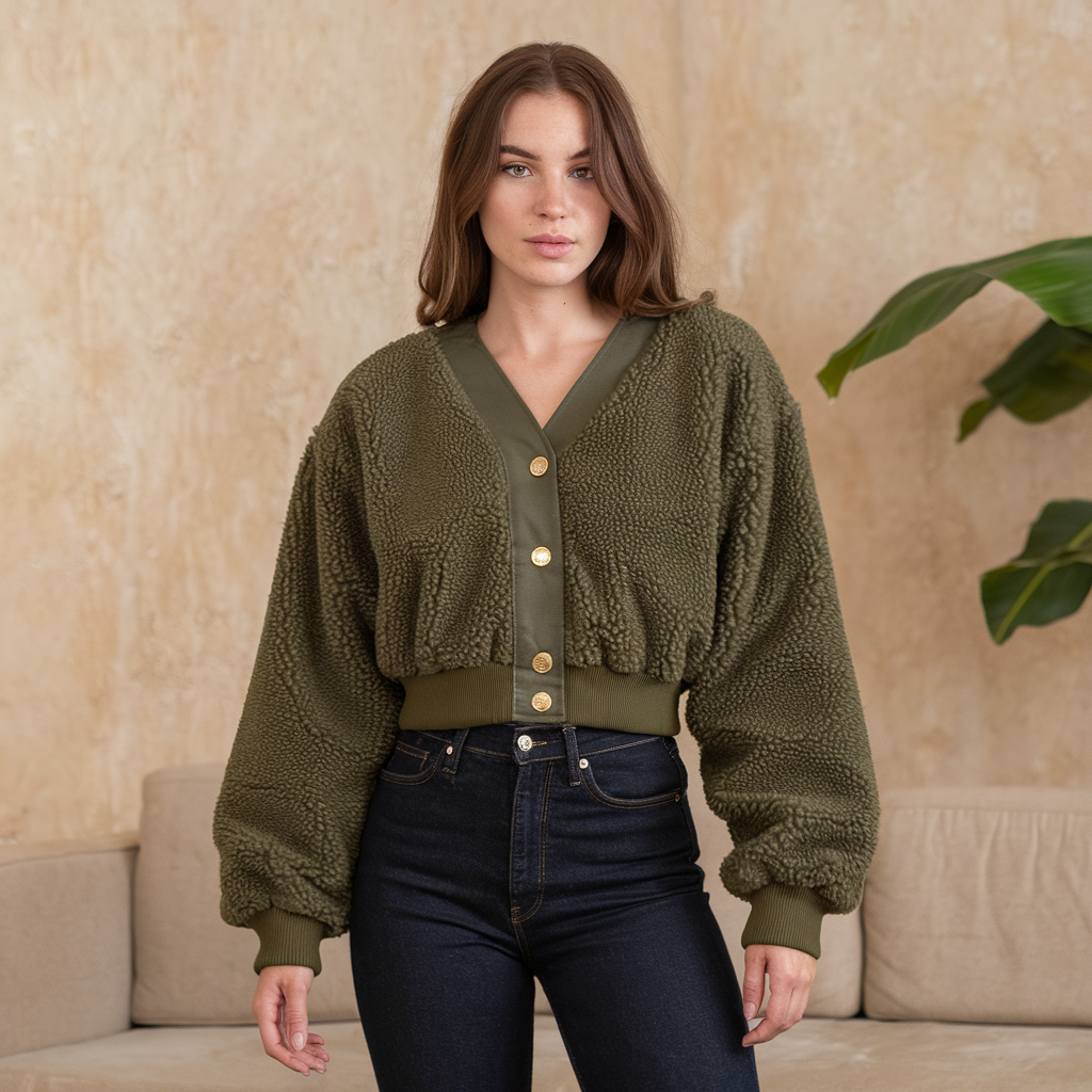Cardigan da donna in morbida lana d'agnello lavorata a maglia