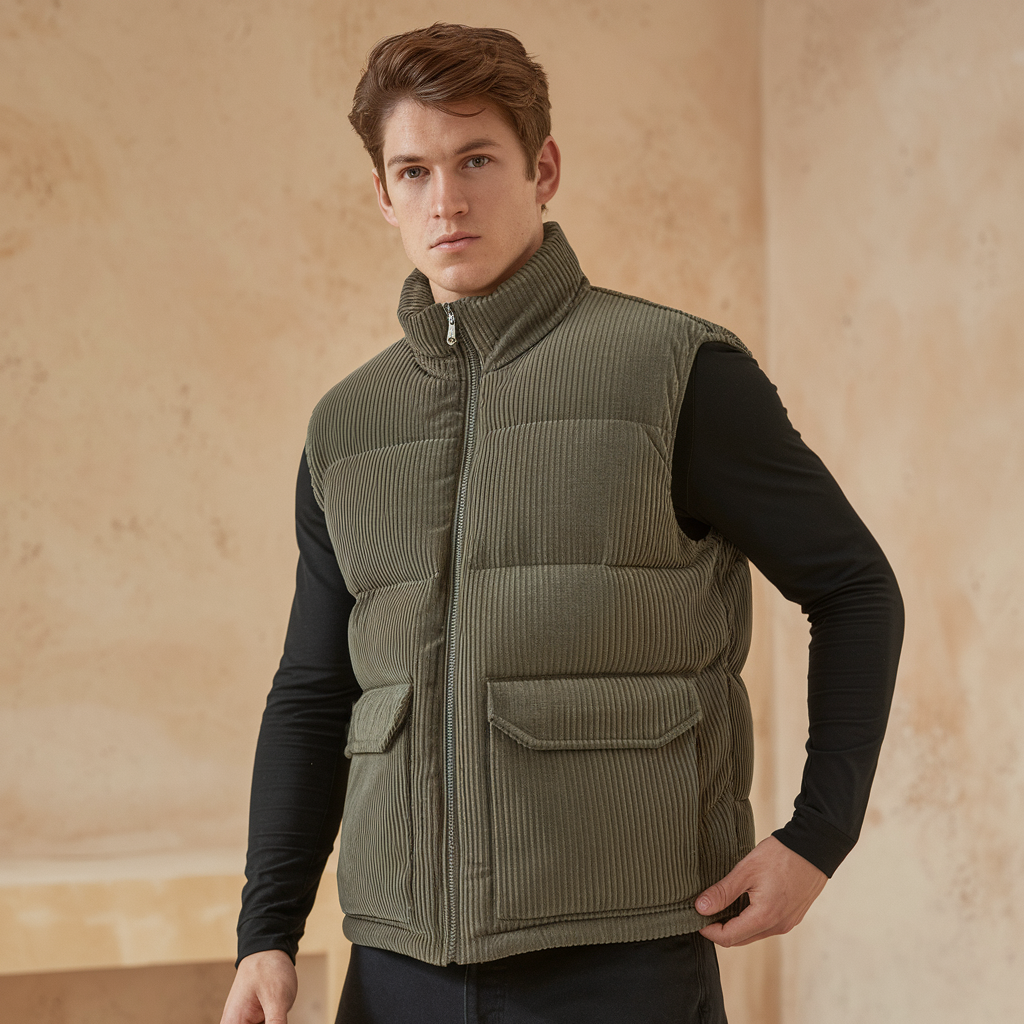 Gilet invernale in velluto a coste Classic Premium da uomo