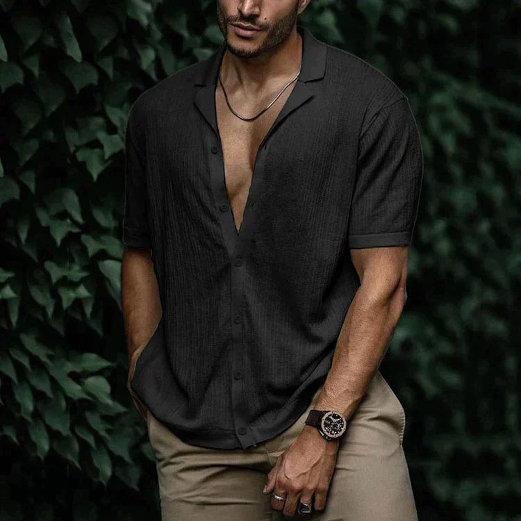 Camicia da uomo in lino leggera e traspirante