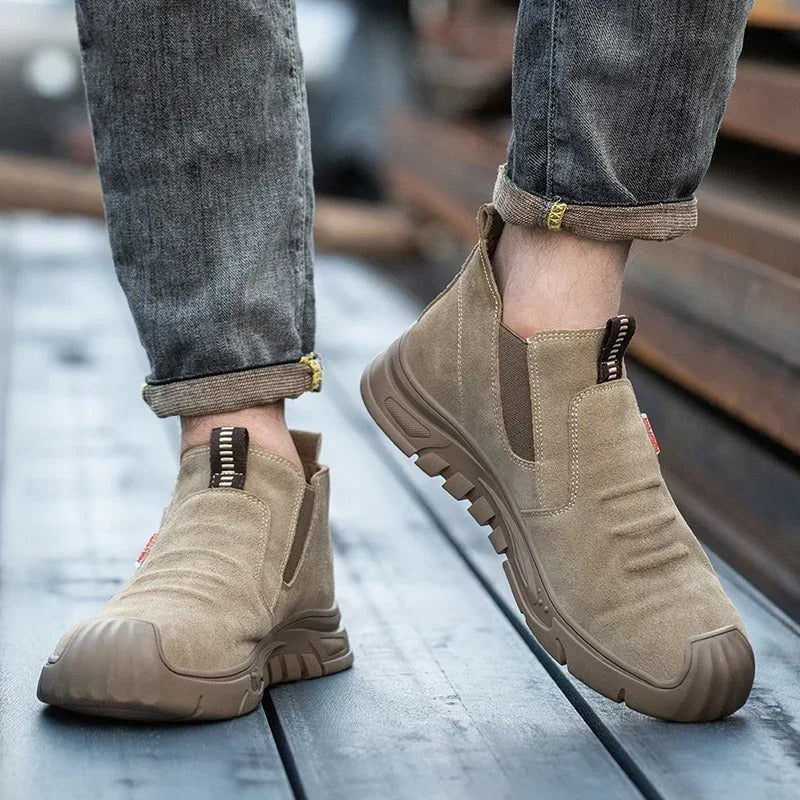 Scarpe antinfortunistiche protettive e confortevoli da uomo - Punta in acciaio, antiscivolo, leggere, resistenti alle forature, stivali da lavoro industriali