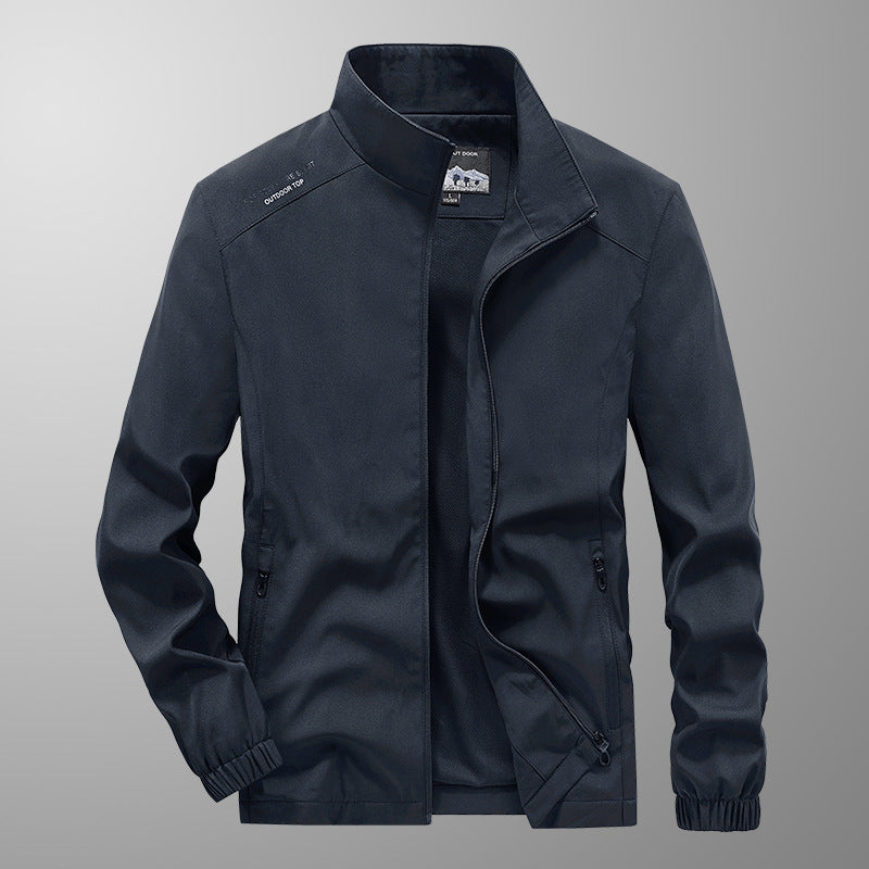 Giacca casual ampia in misto cotone da uomo – Collo alto