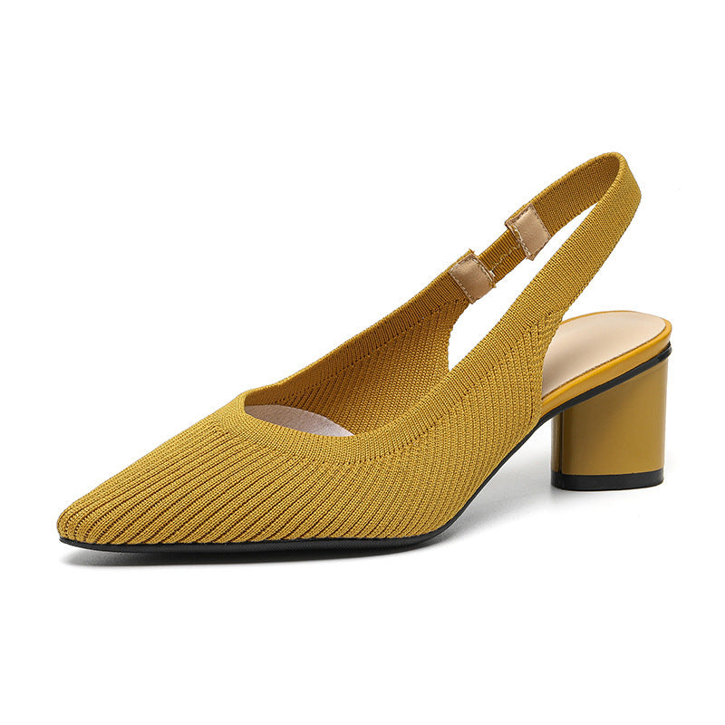 Scarpe a punta da donna - Tacco quadrato stabile ed elegante