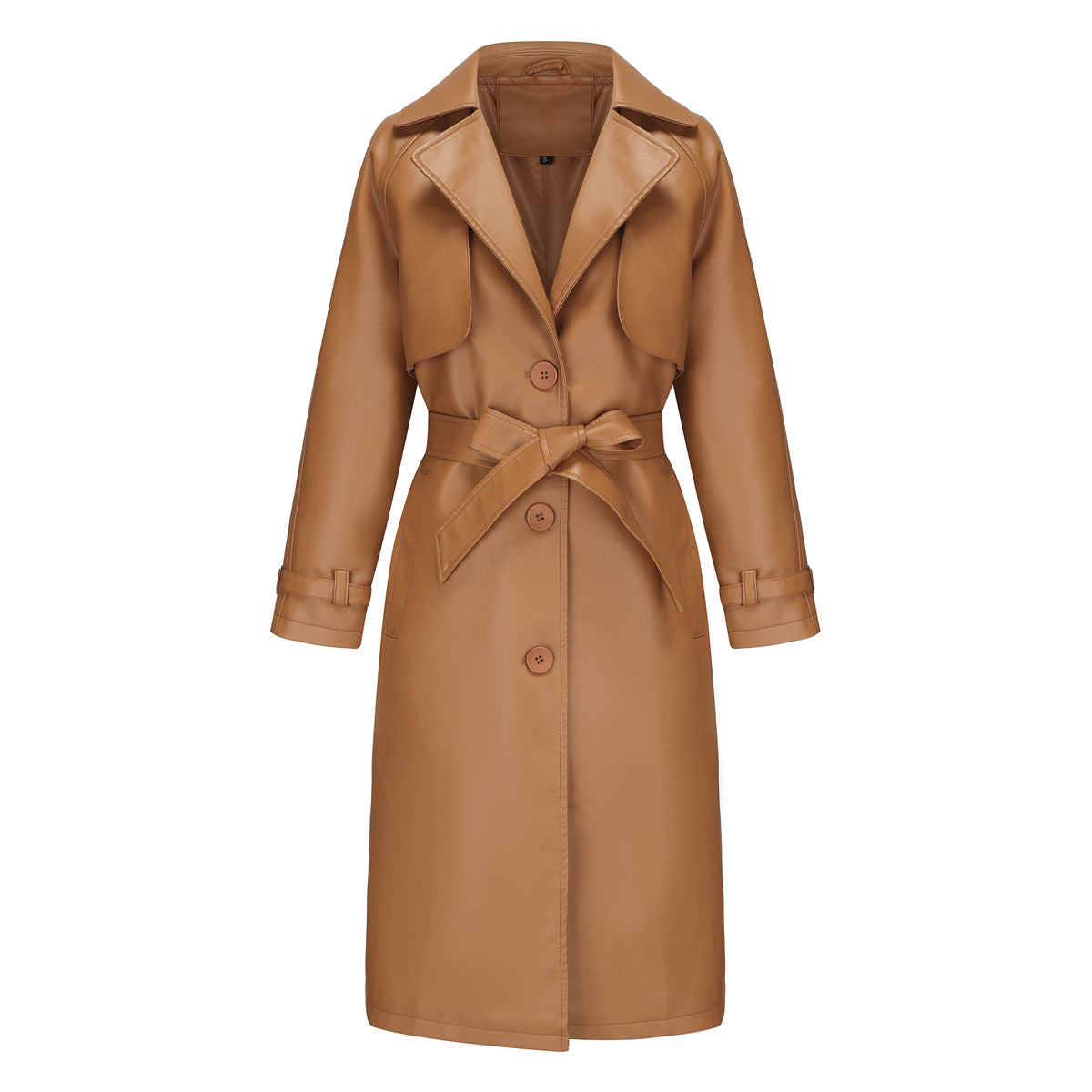 Trench lungo elegante da donna di alta qualità – Cappotto con revers larghi e cintura