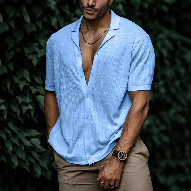 Camicia da uomo in lino leggera e traspirante
