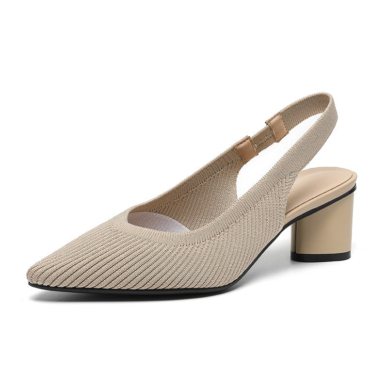Scarpe a punta da donna - Tacco quadrato stabile ed elegante