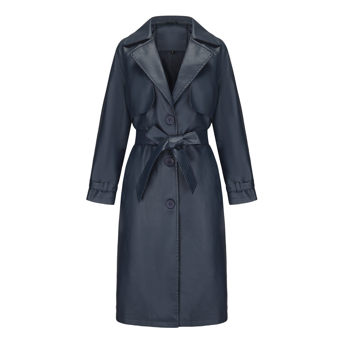 Trench lungo elegante da donna di alta qualità – Cappotto con revers larghi e cintura