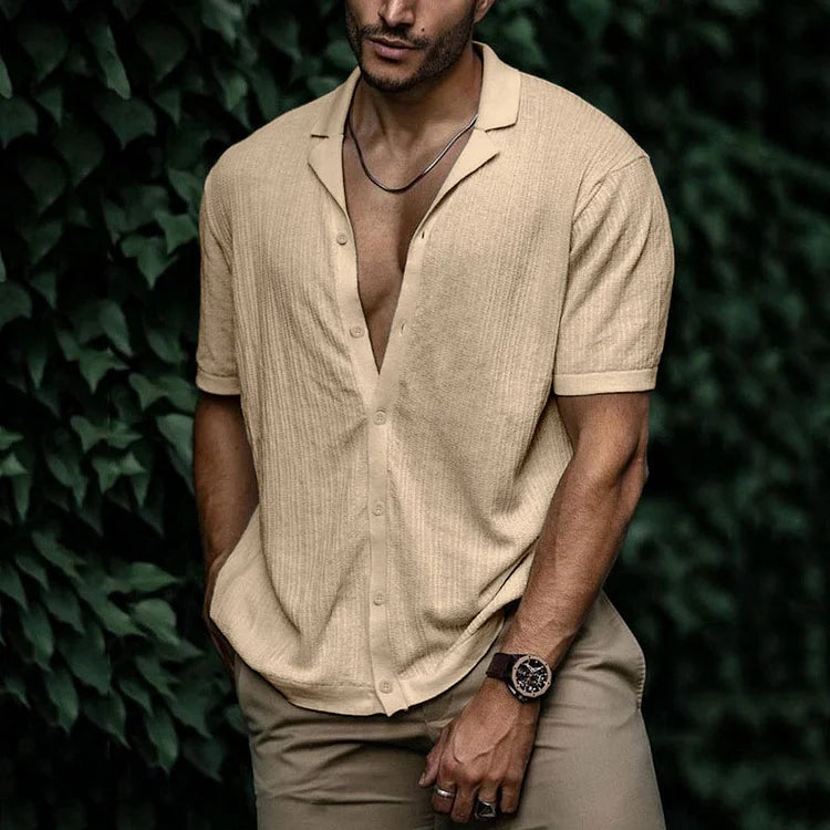 Camicia da uomo in lino leggera e traspirante