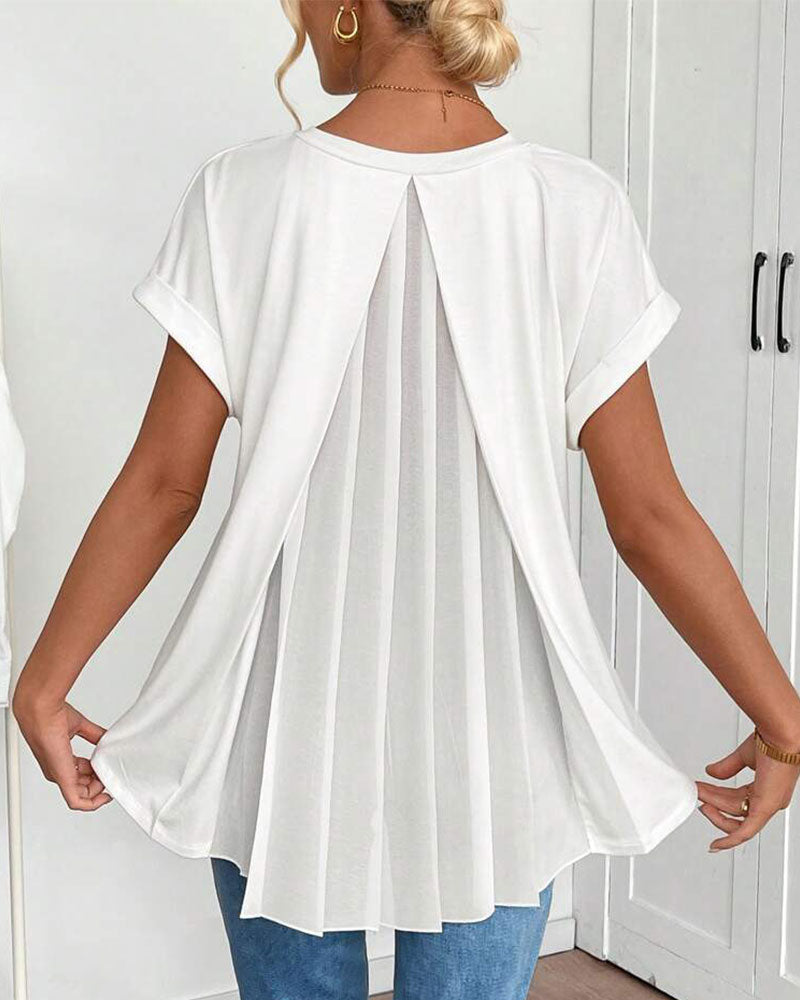 Maglietta unisex da donna a maniche corte con patchwork