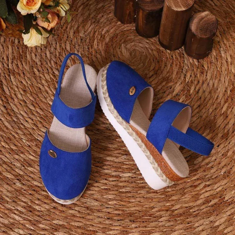 Sandali ortopedici da donna con plateau, traspiranti, punta chiusa - Scarpe estive comode, leggere e di supporto