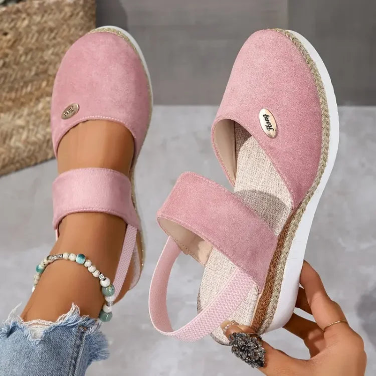 Sandali ortopedici da donna con plateau, traspiranti, punta chiusa - Scarpe estive comode, leggere e di supporto