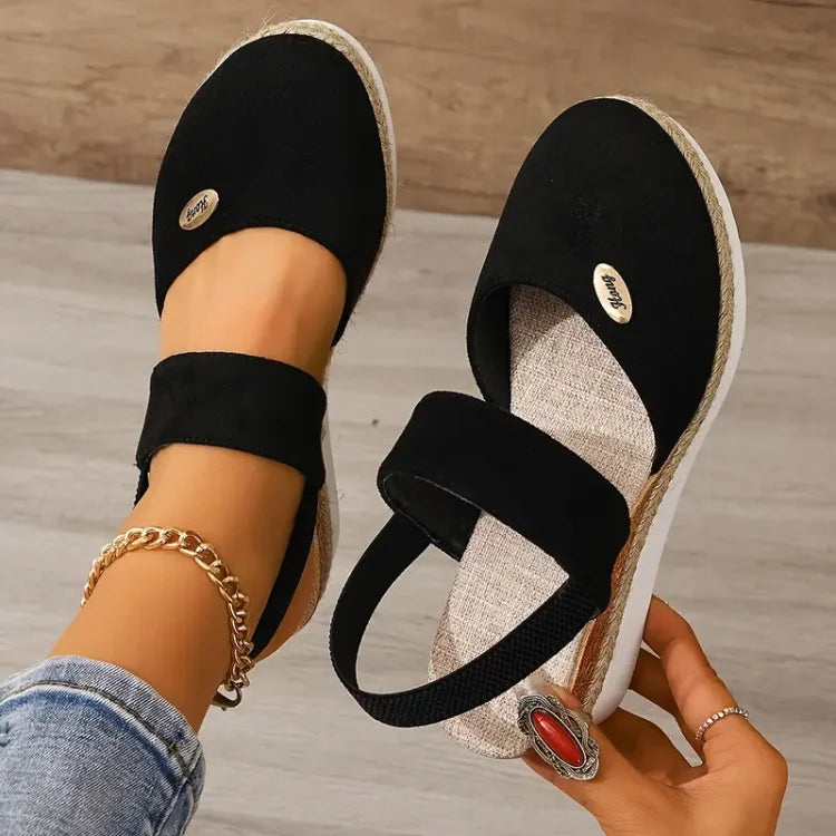 Sandali ortopedici da donna con plateau, traspiranti, punta chiusa - Scarpe estive comode, leggere e di supporto