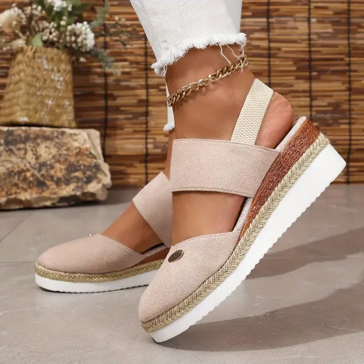 Sandali ortopedici da donna con plateau, traspiranti, punta chiusa - Scarpe estive comode, leggere e di supporto