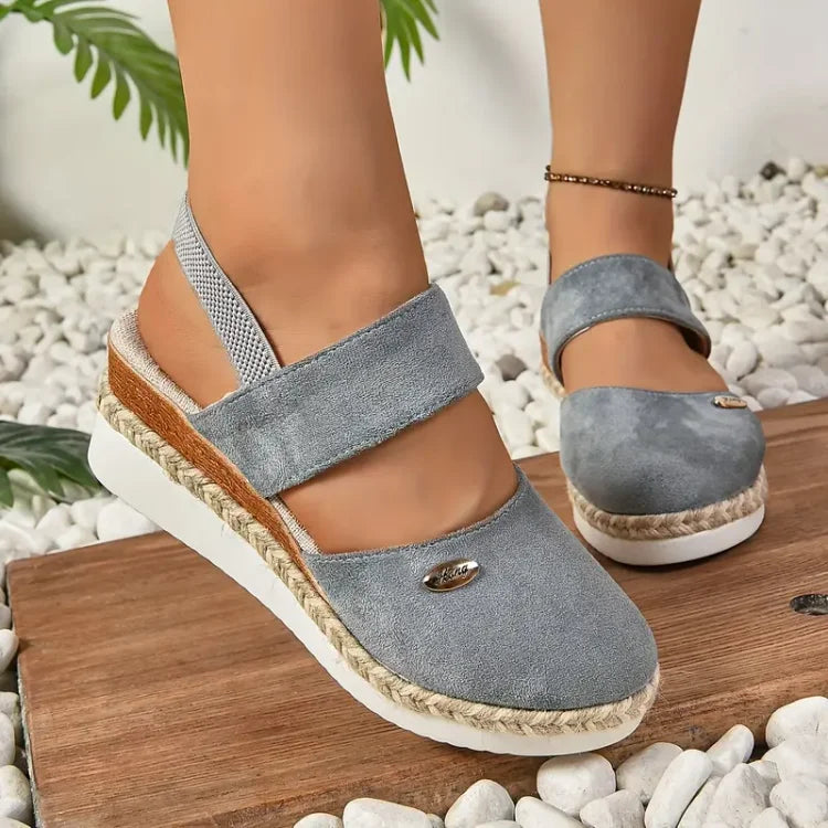 Sandali ortopedici da donna con plateau, traspiranti, punta chiusa - Scarpe estive comode, leggere e di supporto