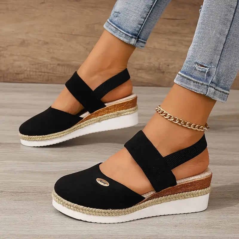 Sandali ortopedici da donna con plateau, traspiranti, punta chiusa - Scarpe estive comode, leggere e di supporto