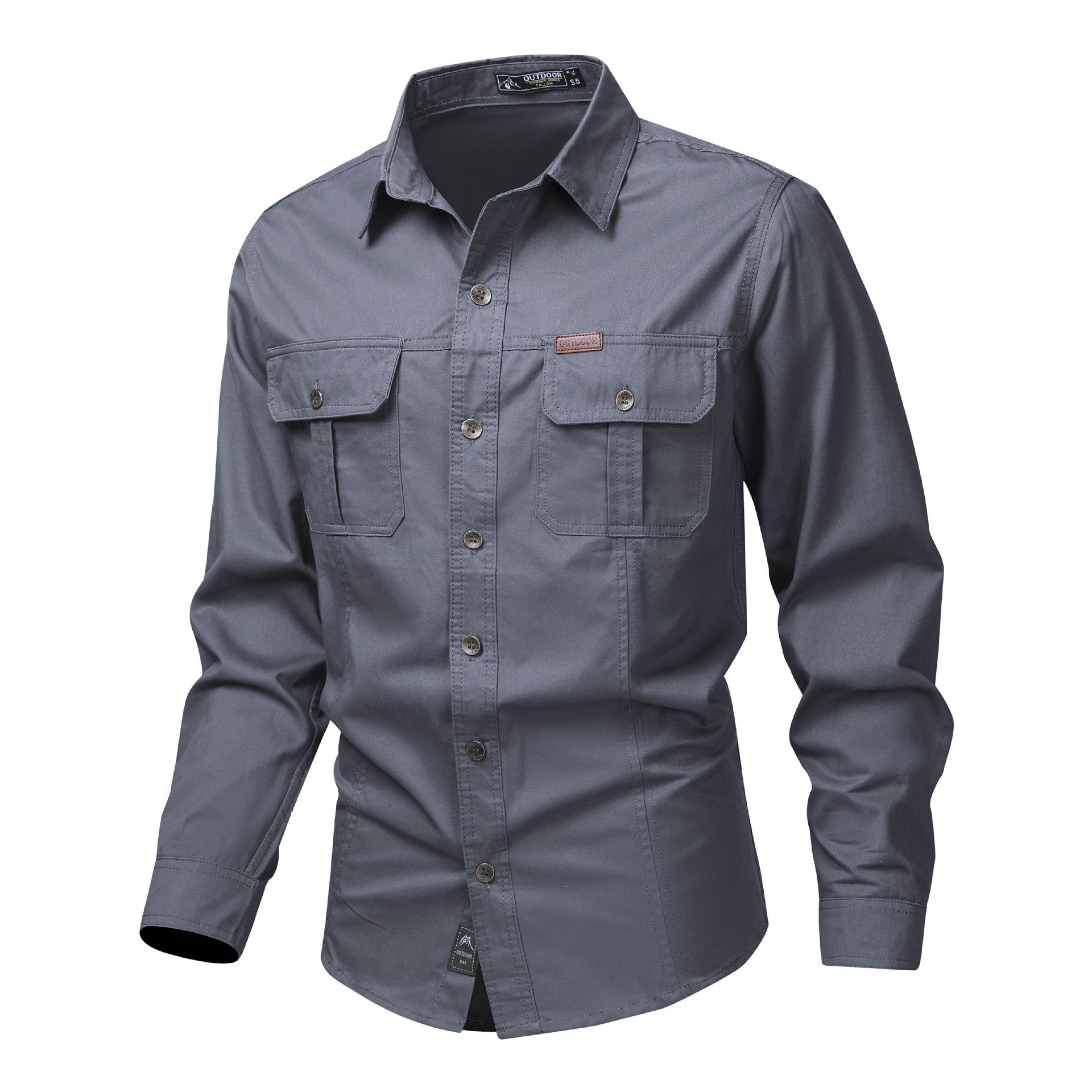Camicia cargo a maniche lunghe premium da uomo – Abbigliamento da lavoro casual dalla vestibilità comoda