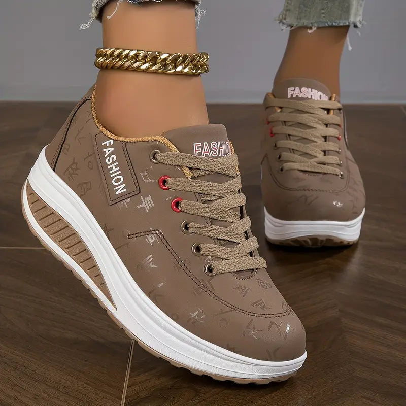 Sneakers ortopediche comode da donna con lacci - Scarpe casual da passeggio leggere, traspiranti e di supporto