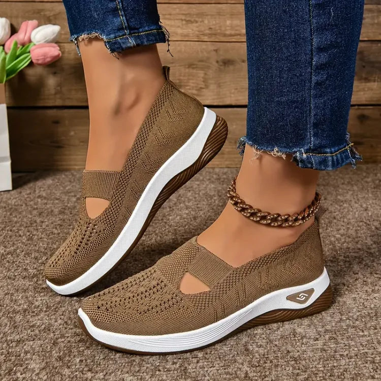 Slip on sportive da donna in maglia traspirante – scarpe leggere per uso quotidiano