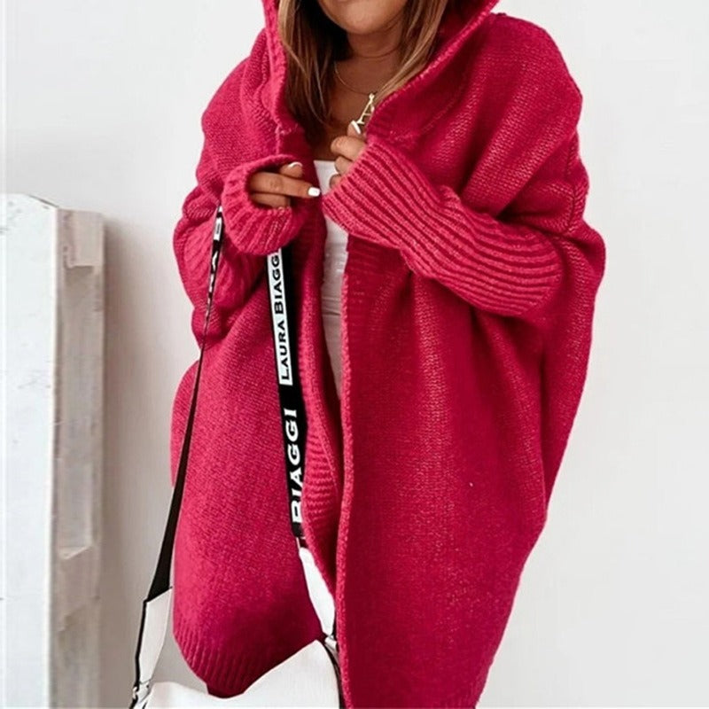 Cardigan lungo da donna | Con cappuccio
