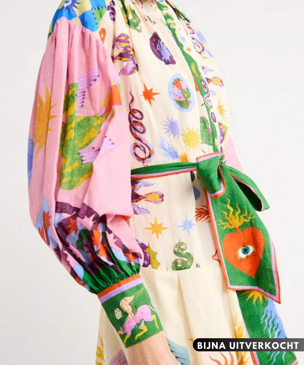 Maxi abito italiano multicolore alla moda da donna